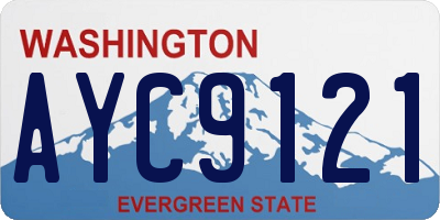 WA license plate AYC9121