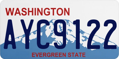 WA license plate AYC9122