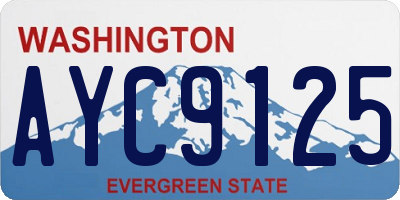 WA license plate AYC9125