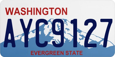 WA license plate AYC9127