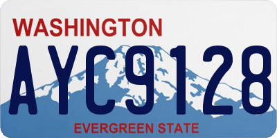WA license plate AYC9128