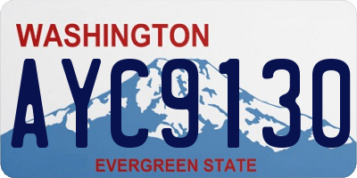 WA license plate AYC9130