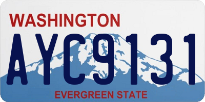 WA license plate AYC9131