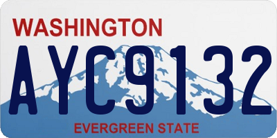WA license plate AYC9132