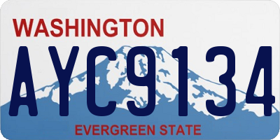 WA license plate AYC9134