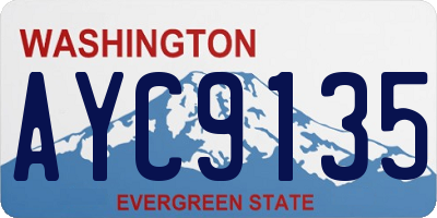 WA license plate AYC9135
