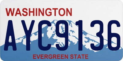 WA license plate AYC9136