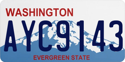 WA license plate AYC9143