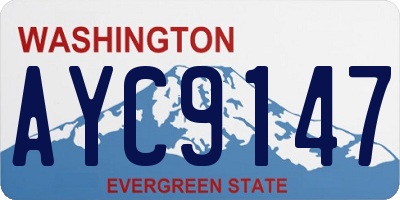 WA license plate AYC9147