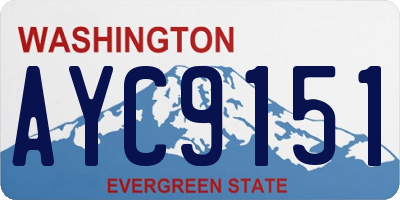 WA license plate AYC9151