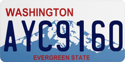 WA license plate AYC9160