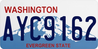 WA license plate AYC9162