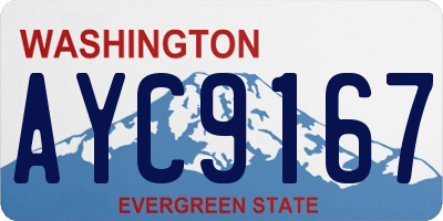 WA license plate AYC9167