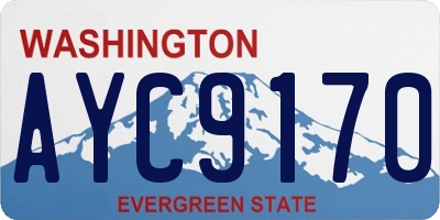 WA license plate AYC9170