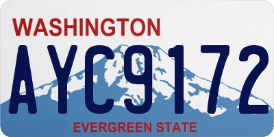 WA license plate AYC9172