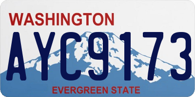 WA license plate AYC9173