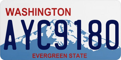 WA license plate AYC9180