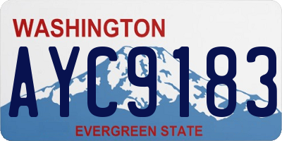 WA license plate AYC9183