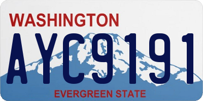 WA license plate AYC9191