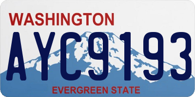 WA license plate AYC9193