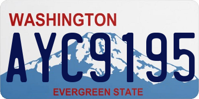 WA license plate AYC9195