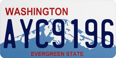 WA license plate AYC9196