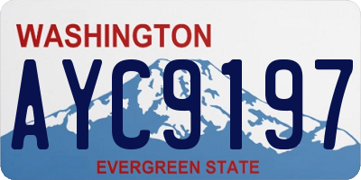 WA license plate AYC9197