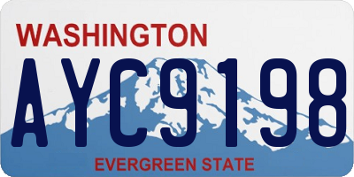 WA license plate AYC9198