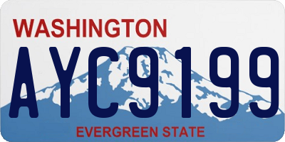 WA license plate AYC9199