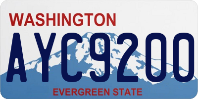 WA license plate AYC9200