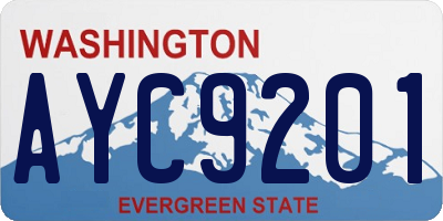 WA license plate AYC9201