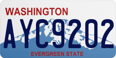 WA license plate AYC9202