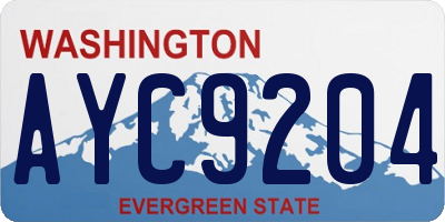WA license plate AYC9204