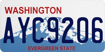 WA license plate AYC9206
