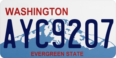 WA license plate AYC9207