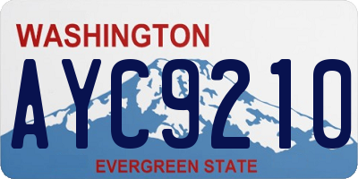 WA license plate AYC9210
