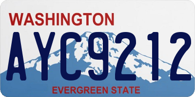 WA license plate AYC9212