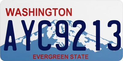 WA license plate AYC9213