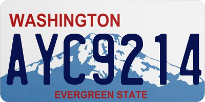WA license plate AYC9214