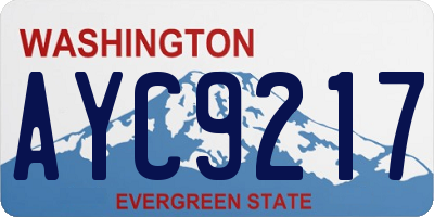 WA license plate AYC9217