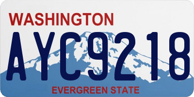 WA license plate AYC9218