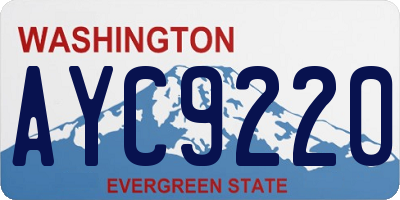 WA license plate AYC9220