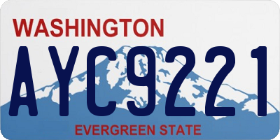 WA license plate AYC9221