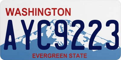 WA license plate AYC9223