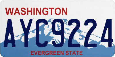 WA license plate AYC9224