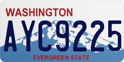 WA license plate AYC9225
