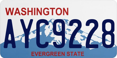 WA license plate AYC9228