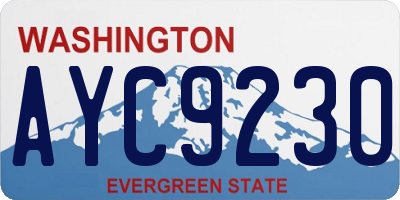 WA license plate AYC9230