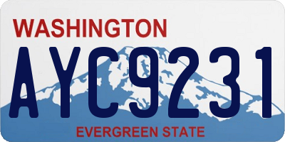 WA license plate AYC9231