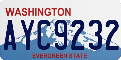 WA license plate AYC9232